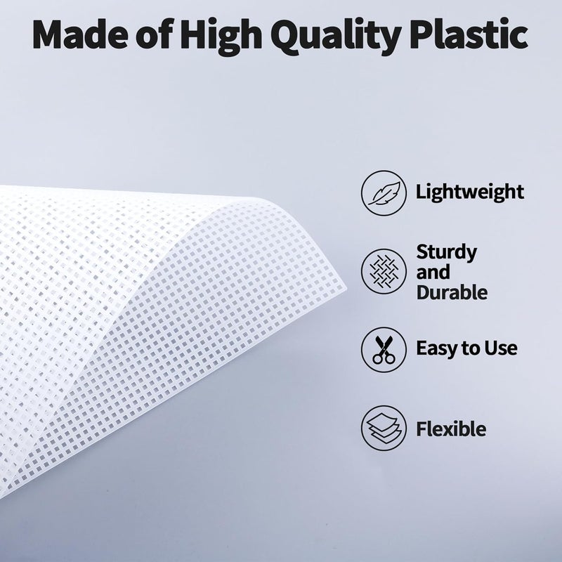 OXDFK 2 PCS 7 Count Plastic Mesh Canvas, 10.5 X 13.5 Inch Embroidery Knit Crochet Eye Mesh, for Embroidery, Acrylic Yarn Crafting, and Make Dividers (White) - Image 4